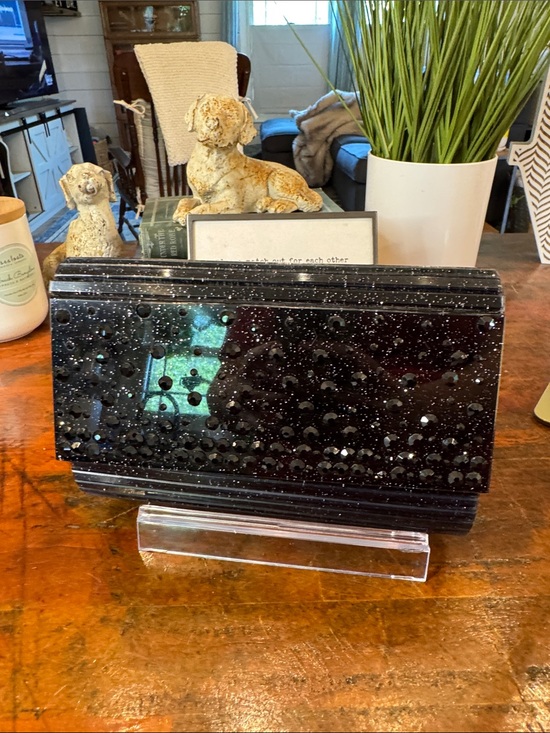Kurt Geiger Handbags - Kurt Geiger Black Beaded Crossbody Clutch